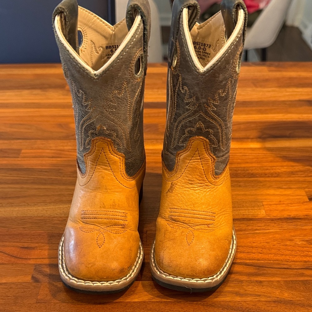 Brown and Gray Western Boots